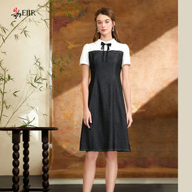 司歌黑白弹力假两件连衣裙短袖A911180X