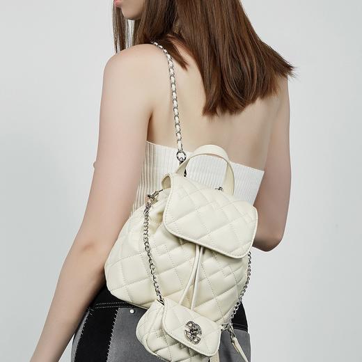 【预售3天】小香风菱格双肩包时尚百搭链条女包D2873 商品图1