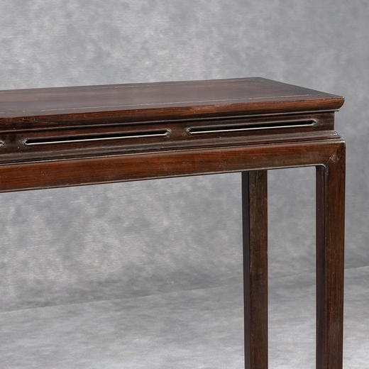 清	红木束腰马蹄腿鱼门洞条桌 商品图2