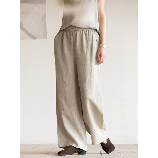 牧衣游原创 炒色汉麻裤子新品轻薄舒爽禅意质朴宽松休闲裤 十里桂 商品图2