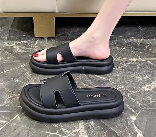 【YW】无忧购韩版百搭外穿厚底踩屎感沙滩一字拖凉鞋6251 （截单后3-5天发货) 商品图5