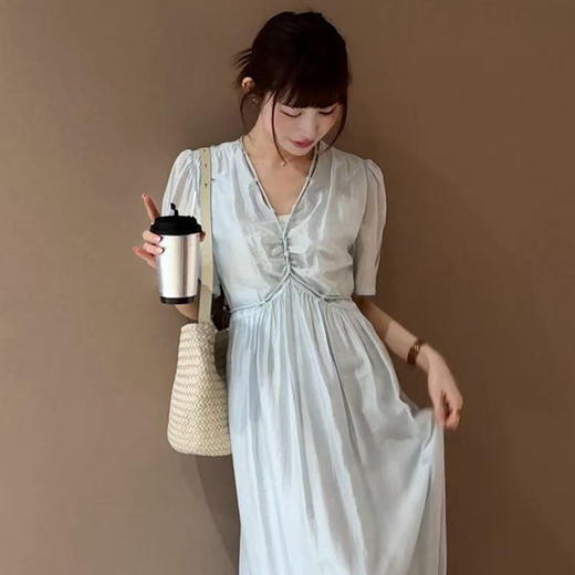 【预售7天】良木礼V领连衣裙（101） 商品图2