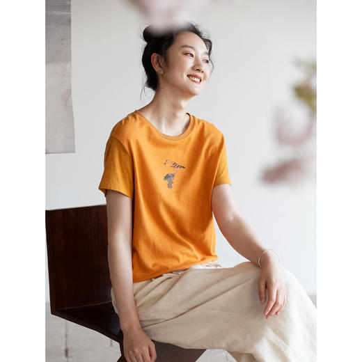 牧衣游原创 汉麻棉印花T恤短袖 限量福利款 莺莺【不支持会员折】 商品图3