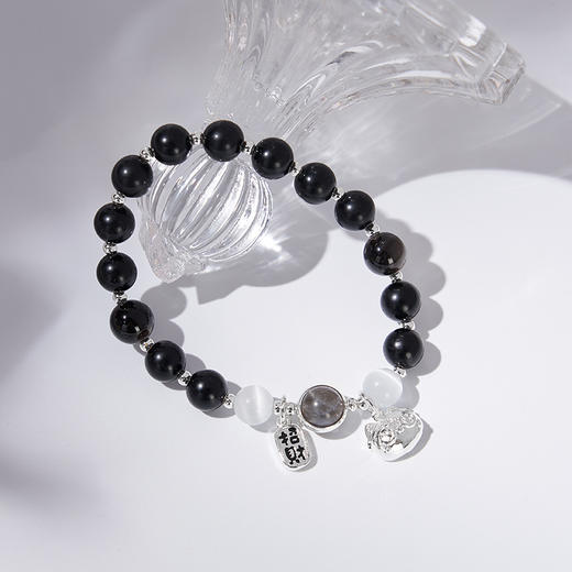 大英博物馆 巴斯特系列 黑曜石银色 手链 商品图2