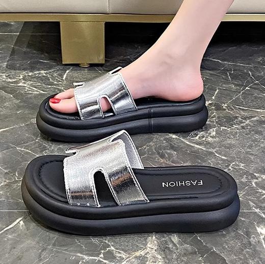 【YW】无忧购韩版百搭外穿厚底踩屎感沙滩一字拖凉鞋6251 （截单后3-5天发货) 商品图4