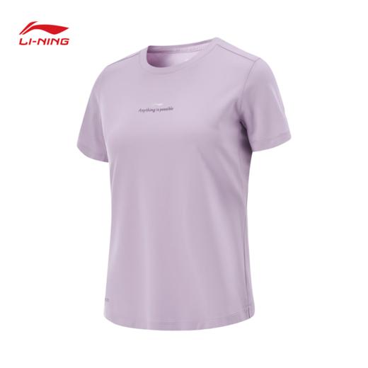 李宁短袖T恤女子25夏季新款健身印花LOGO舒适亲肤冰感运动上衣ATSV346 商品图2