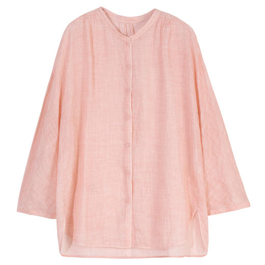 牧衣游原创 净色苎麻炒色衬衫轻薄透气简约文艺圆领防晒衫 吟野间 商品图4