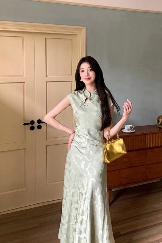 ELLA JADE 新中式暗纹提花连衣裙 20308 商品图1