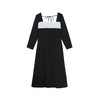 超值购【诗铭洛可】W637撞色连衣裙黑白撞色长袖裙A8-1 商品缩略图2