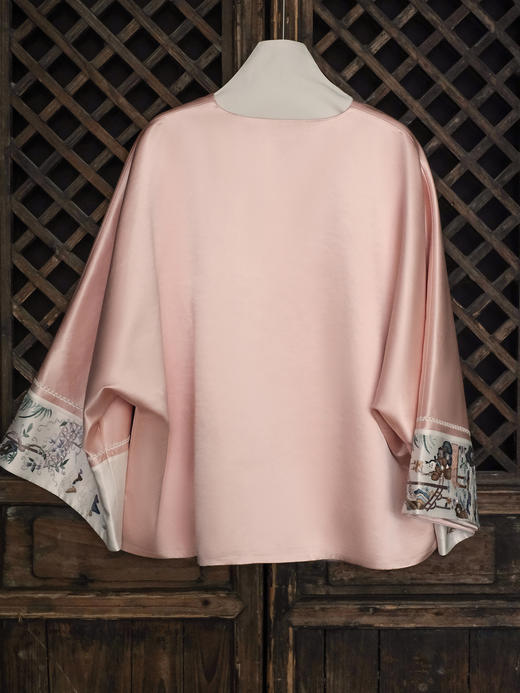 盛唐牡丹大师系列| 重工刺绣西厢丝毛外套-红梅粉 商品图10