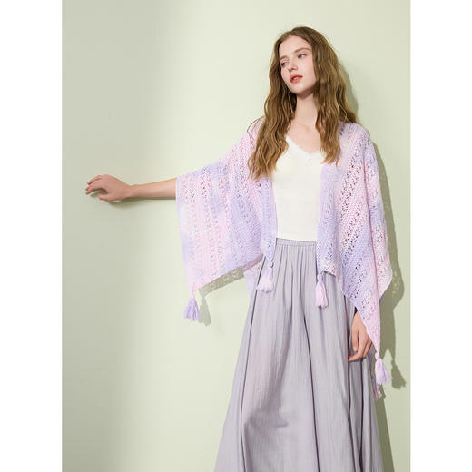 三彩2025夏季新款休闲裤松紧高腰宽松阔腿裤九分裤松弛垂感M 商品图2