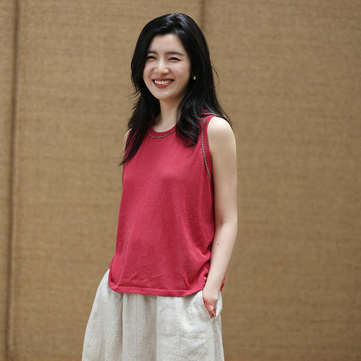 绽放女装350朵/【甜茶系列·芭乐】超细和纸纱背心两件套毛织开衫 商品图1