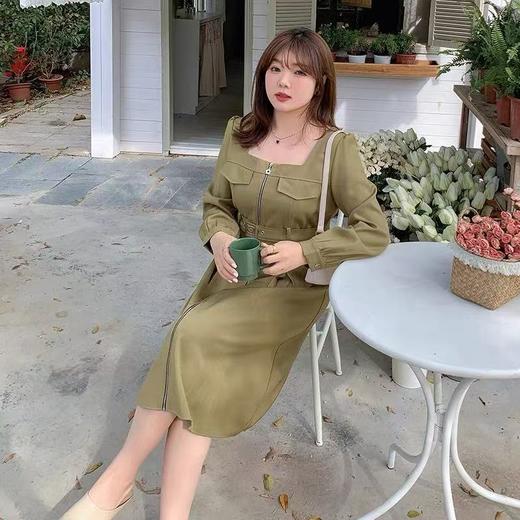 双十二福利！【诗铭洛可】XC7689 连衣裙拉链款方领长袖裙 商品图3