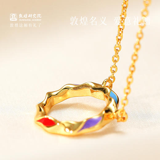 敦煌研究院【福瑞涟漪水波纹项链】 2025年新款小众设计锁骨链高级感 商品图4