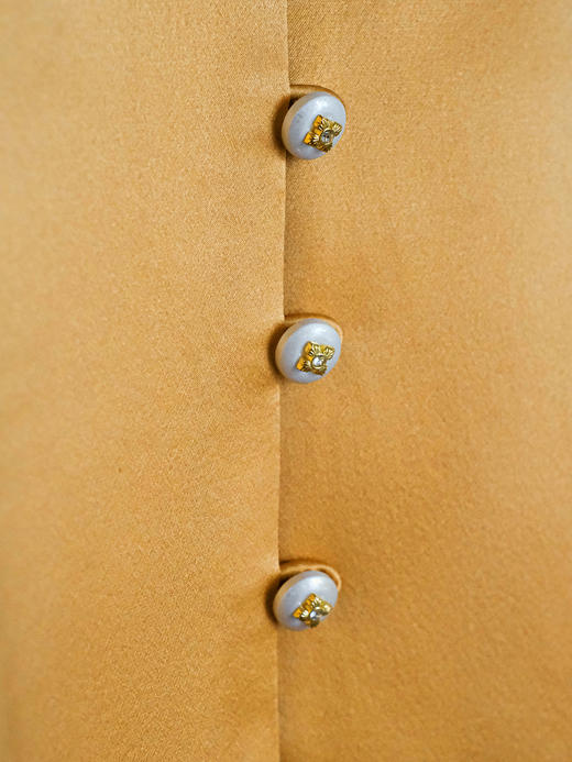 盛唐牡丹大师系列| 重工手绣石榴花丝毛外套-黄色 商品图2