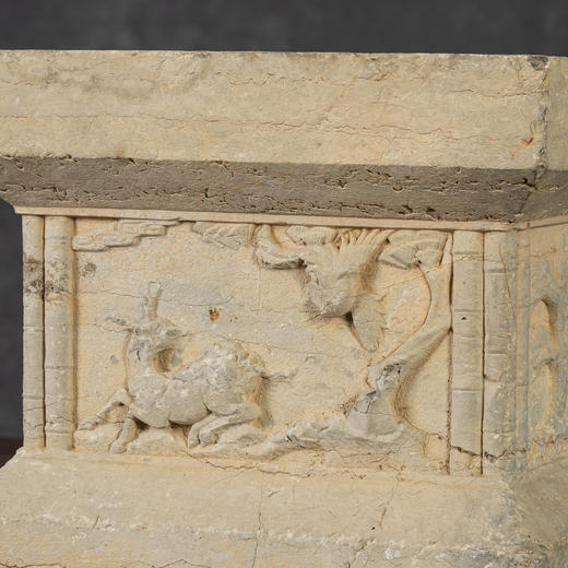 明	石雕鹿纹方座 商品图3