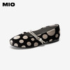 MIO米奥单鞋女平底一脚蹬一字带复古圆头波点玛丽珍M254440834 商品缩略图0
