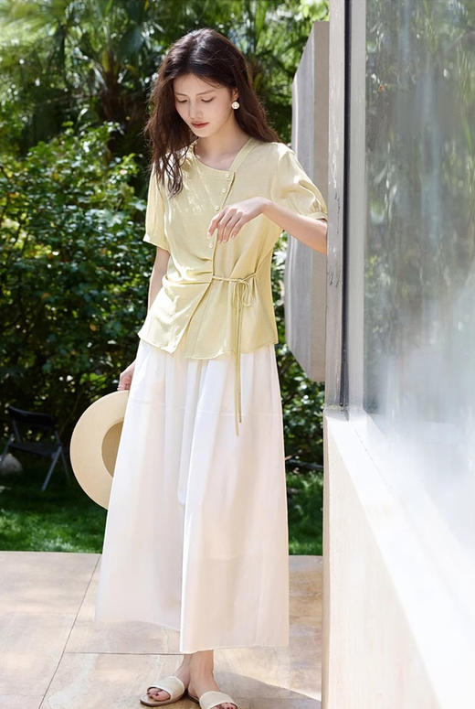 （小眠专属）肌理显瘦系带衬衫 商品图2