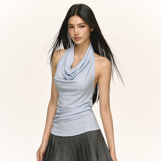 Ariseism  美式复古辣妹修身设计感挂脖背心女夏季新款显瘦上衣 商品图1