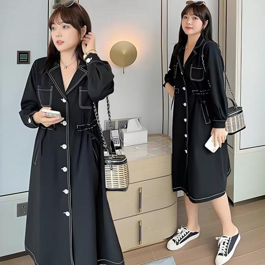 【诗铭洛可】XC7574 风衣明线裙外套可收腰大码A15-2 商品图1