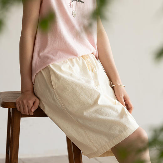 牧衣游原创 汉麻棉短装裤子女夏 限量福利款 青摘时不支持会员折 商品图0