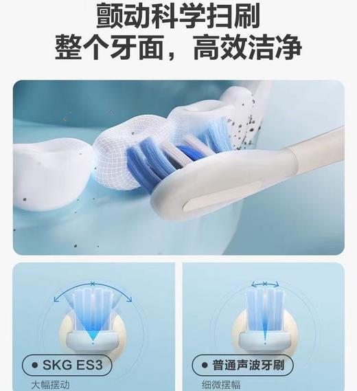 【2支到手378】SKG“N型”扫振电动牙刷礼盒 ES3（含替换刷头1只） 商品图2