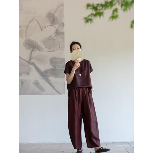 牧衣游原创 24姆米薯莨染香云纱裤子宽松清凉禅意百搭休闲裤 幸会 商品图3