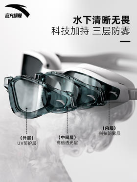 安踏泳镜近视高清防雾防水专业游泳1825332708R