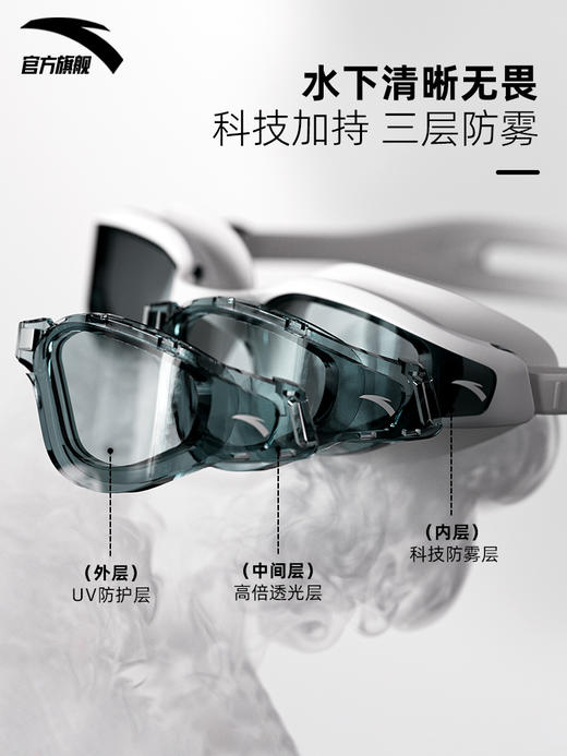 安踏泳镜近视高清防雾防水专业游泳1825332708R 商品图0