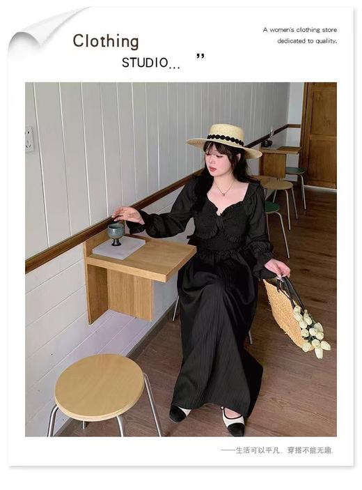 超值购【诗铭洛可】XCY871打揽连衣裙法式茶歇长袖裙A11-3 商品图2