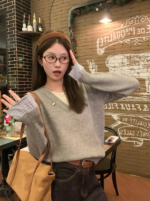 <曾小咸推荐>现货秒杀 ！微信超特价！假两件格子毛衣 日常169.99 立减80 秒杀89.99！！ 商品图6