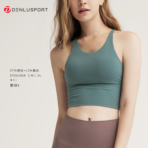DENLUS新品性感细带美背运动内衣防震跑步速干聚拢吊带瑜伽文胸  DY66186 商品图12