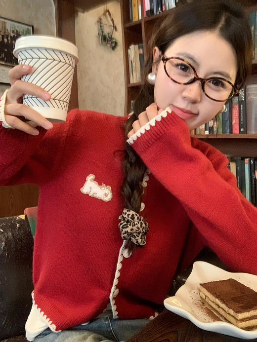 <曾小咸推荐>现货秒杀 ！微信超特价！撞色毛织短款开衫 日常189.99/件 立减100 秒杀89.99/件！！ 商品图6