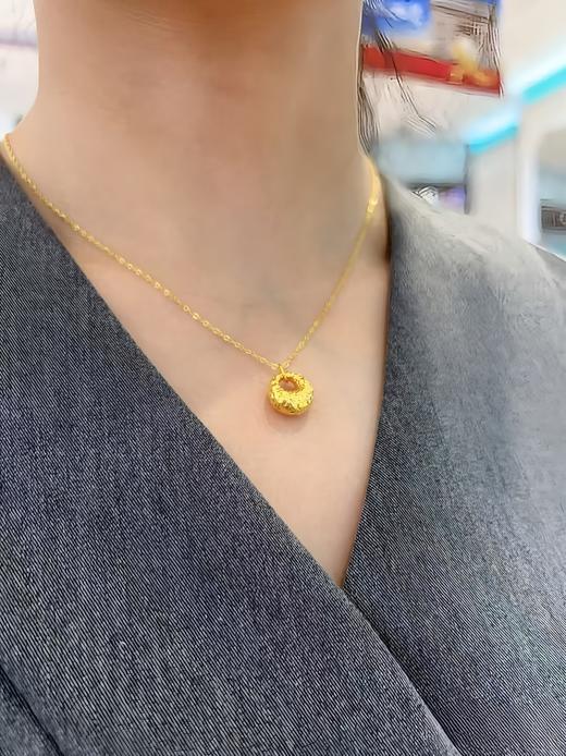 足金锤纹福袋挂件（配银链） 商品图0