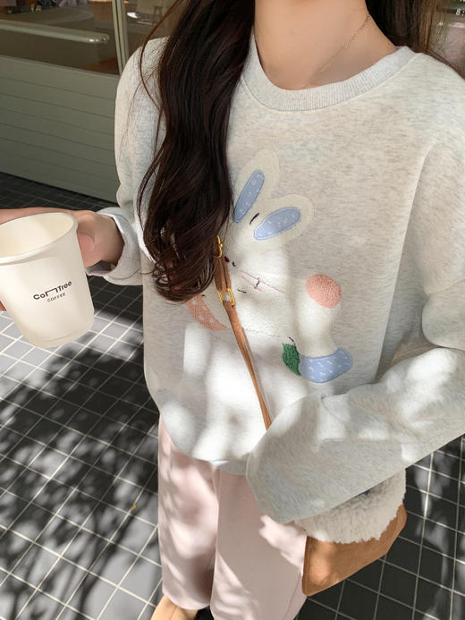 【179元任选2件】现货！兔子绣花加绒卫衣 商品图8