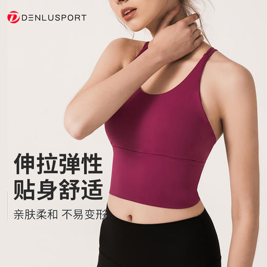 DENLUS新品性感细带美背运动内衣防震跑步速干聚拢吊带瑜伽文胸  DY66186 商品图3