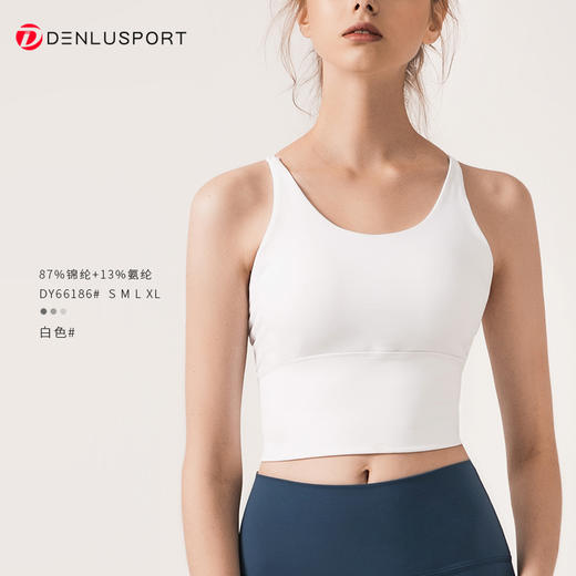 DENLUS新品性感细带美背运动内衣防震跑步速干聚拢吊带瑜伽文胸  DY66186 商品图4