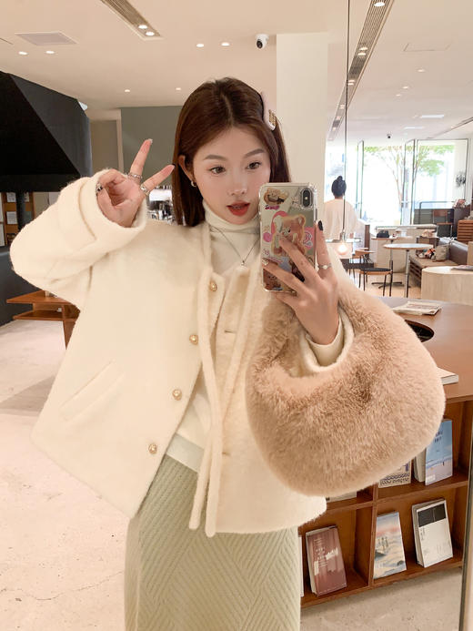 <曾小咸推荐>现货！系带毛绒外套 日常318/件 立减148.01 秒杀169.99/件！ 商品图8