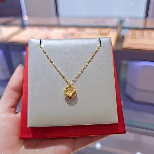 足金锤纹福袋挂件（配银链） 商品图2