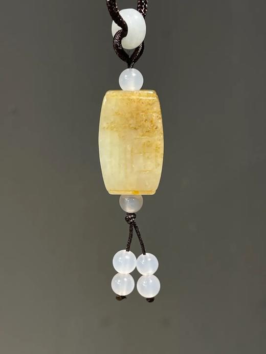 糖沁籽料白玉雕福壽纹扁形勒子，顺丰包邮 商品图9