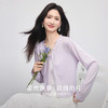 【夏日新品】熙世界紫色蕾丝飘带针织开衫女薄款夏季新款V领冰丝防晒罩衫上衣 商品缩略图1