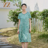 佐尔美优雅国风新中式100%桑蚕丝连衣裙女M52LS17 商品缩略图0