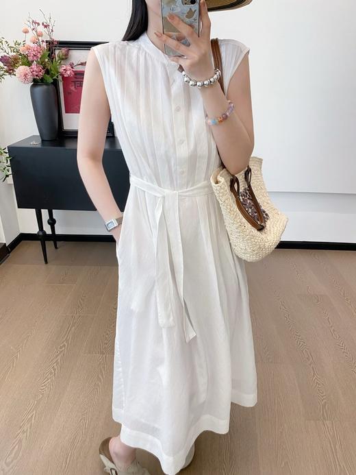 【高品质私服】【IC白色苎麻平纹布中长连衣裙】轻薄柔软，亲肤舒适，纤维强韧G1406-CC【无标出货 介意慎拍】 商品图3