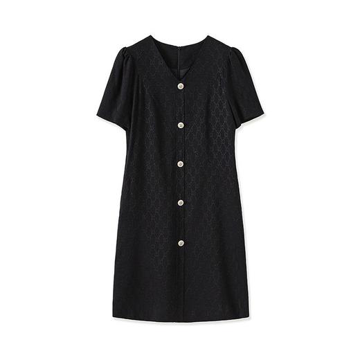 「高货wl」全新升级【铂金会员367/天猫499/差价132】(11715)洛诗琳气质典雅提花人丝连衣裙2025夏季新款优雅显瘦A字裙 商品图3