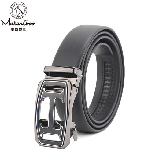 美都袋鼠/MDKANGROO男士商务通勤黑色自动扣皮带MD308AM202-DA-M1 商品图0