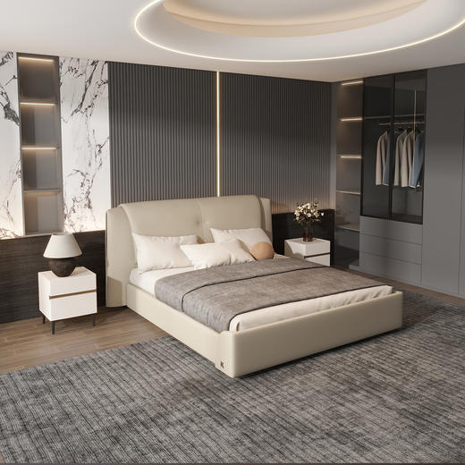 顾家家居整装 意式轻奢 皮艺软床KZ.B1072PQ4-帕拉蒂尼 商品图2