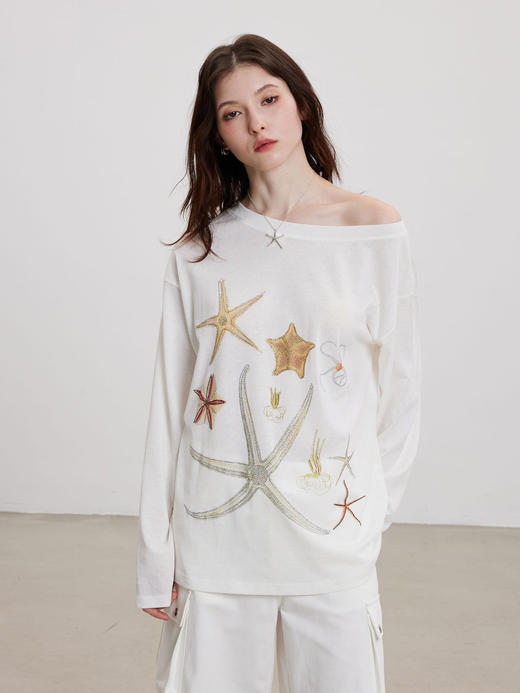 不能拒绝的blingbling幸运海星烫钻防晒T 商品图1