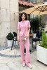 HAYES 粉色新中式盘扣上衣长裤套装 20330 商品缩略图0