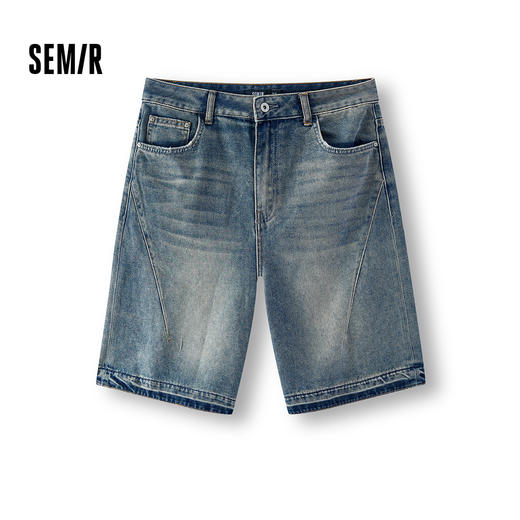 森马牛仔裤女遮胯显瘦宽松复古潮夏季2025新款凉感百慕大短裤时尚 商品图0