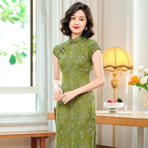 「自」全新升级【铂金会员349/天猫469/差价120】(14547)洛诗琳国风旗袍连衣裙2025年夏季新款复古提花改良连衣裙 商品图3